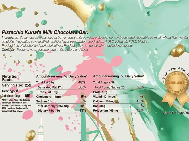 Viral Dubai Milk Chocolate Pistachio Kunafa Ultimate Chocolate Bar Experience Dessert Indulgence