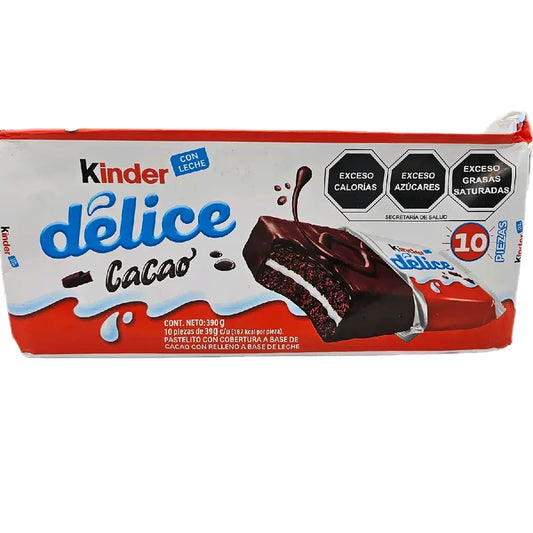 KINDER DELICE CACAO - Dark chocolate brownie with cocoa cream 10 pieces display box